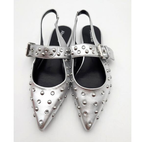 Abound Kadia Slingback Pointed Toe Flat Women's Silver Metallic Size US7M EU37.5 - Picture 10 of 12